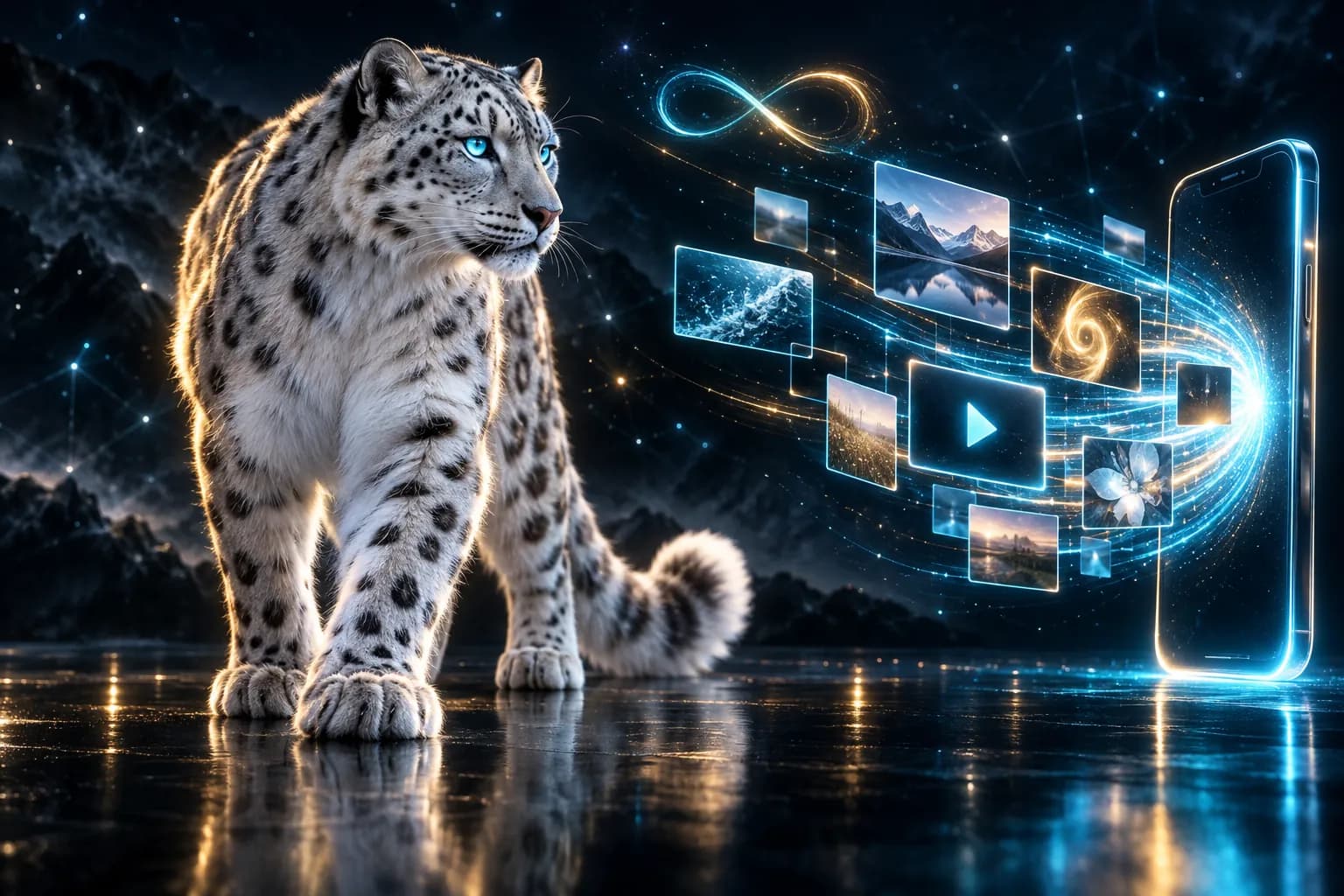 نمر BroadNet الثلجي يراقب تدفق الصور ومقاطع الفيديو وإطارات GIF إلى هاتف