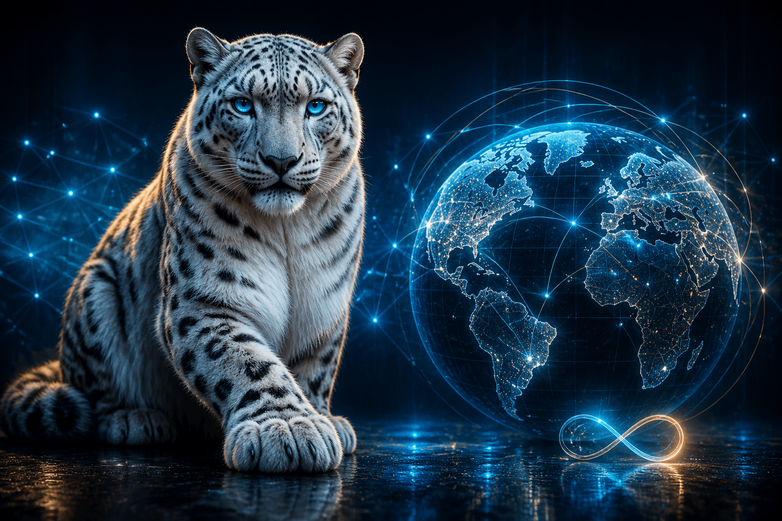 Cinematic visualization of BroadNet global mobile network coverage
