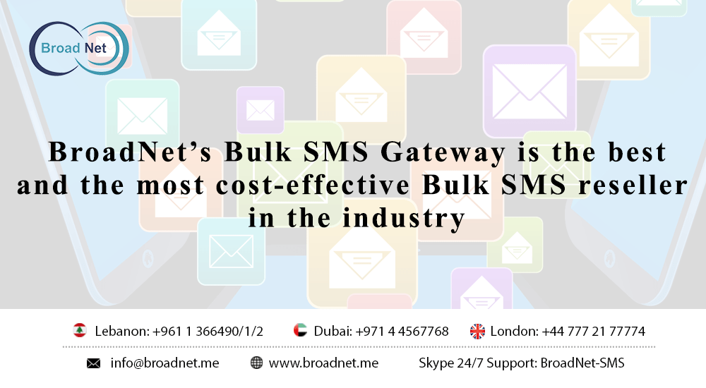 BroadNet’s Bulk SMS Gateway is the best and the most cost-effective Bulk SMS Reseller in the industry