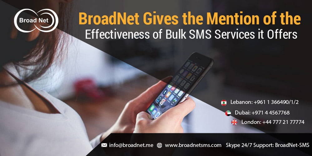 BroadNet Gives the Mention of the Effectiveness of Bulk SMS Services it offers