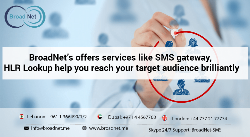 BroadNet’s offers services like SMS gateway, HLR Lookup help you reach your target audience brilliantly